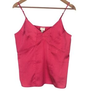 A New Day Women Babydoll Y2K V Neck Cami Tank Top Sz M Pink Corset Coquet Party